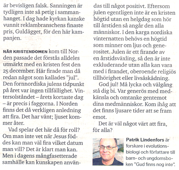 dagens nyheter, 20 dec. 2008